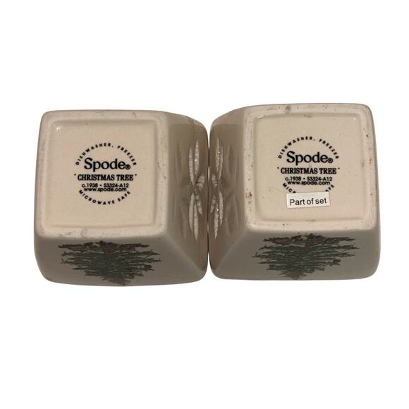 Pair of Spode Christmas Votive Candle Holder Christmas Tree Design Holiday Decor - Picture 4 of 6